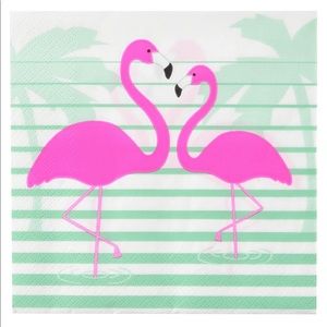 Talking Tables Stripe Pink Flamingo Pair Luncheon Napkins, 20 ct